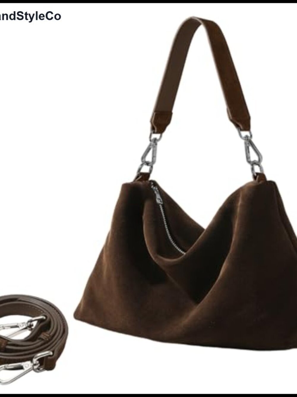 Genuine Leather Suede Women's Tote Bag Hobo Shoulder Crossbody Purse